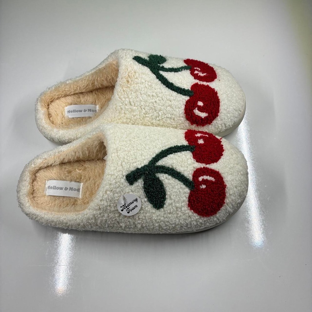 Brand New! Mellow & Mod Cherry Slippers - Picture 3 of 5